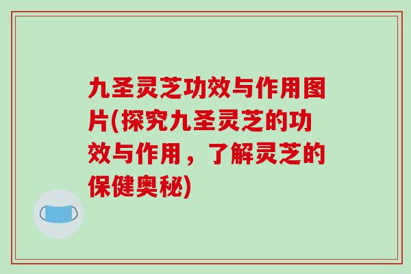 九圣灵芝功效与作用图片(探究九圣灵芝的功效与作用，了解灵芝的保健奥秘)