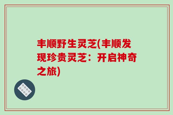 丰顺野生灵芝(丰顺发现珍贵灵芝：开启神奇之旅)
