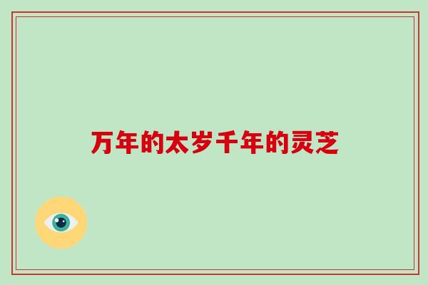 万年的太岁千年的灵芝 万年的太岁千年的灵芝