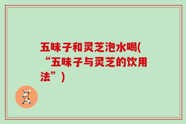 五味子和灵芝泡水喝(“五味子与灵芝的饮用法”)