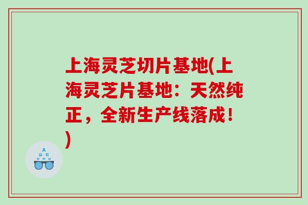 上海灵芝切片基地(上海灵芝片基地：天然纯正，全新生产线落成！)