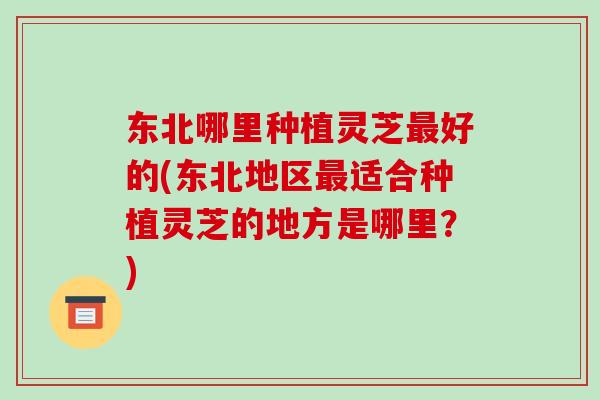 东北哪里种植灵芝好的(东北地区适合种植灵芝的地方是哪里？)
