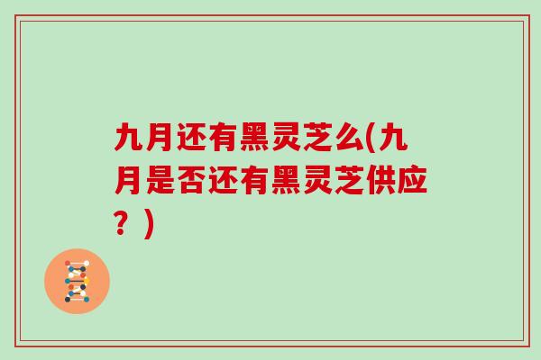 九月还有黑灵芝么(九月是否还有黑灵芝供应？)