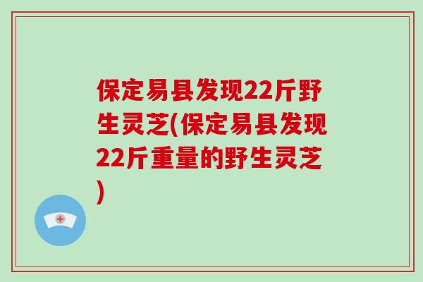 保定易县发现22斤野生灵芝(保定易县发现22斤重量的野生灵芝)