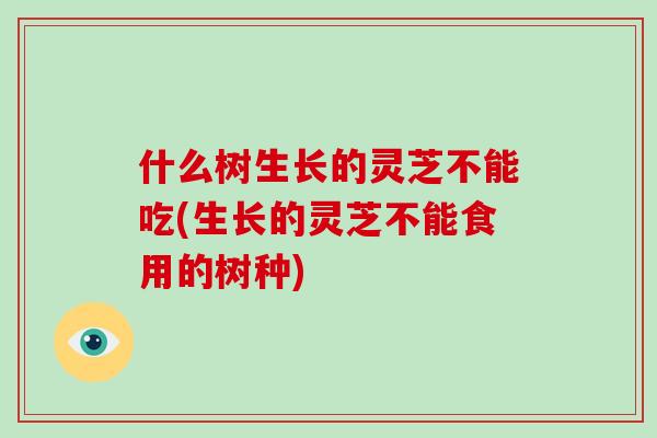 什么树生长的灵芝不能吃(生长的灵芝不能食用的树种)