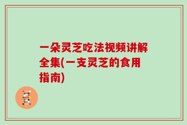 一朵灵芝吃法视频讲解全集(一支灵芝的食用指南)