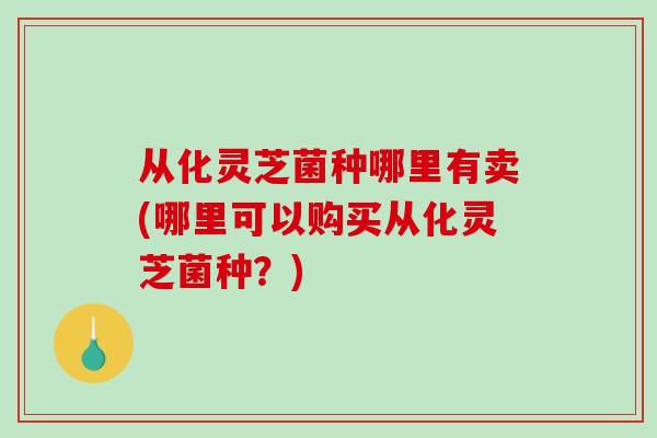 从化灵芝菌种哪里有卖(哪里可以购买从化灵芝菌种？)