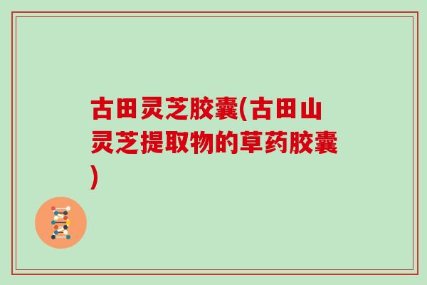 古田灵芝胶囊(古田山灵芝提取物的草药胶囊) 古田灵芝胶囊(古田山灵芝提取物的草药胶囊)