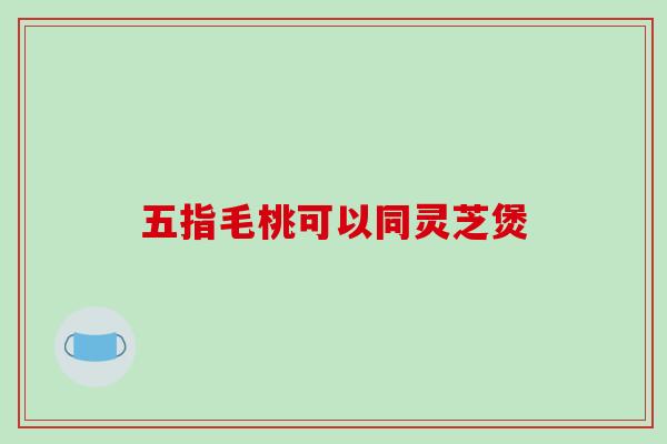 五指毛桃可以同灵芝煲