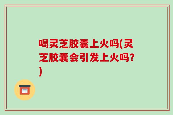 喝灵芝胶囊上火吗(灵芝胶囊会引发上火吗？)