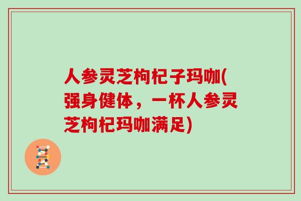 人参灵芝枸杞子玛咖(强身健体，一杯人参灵芝枸杞玛咖满足)