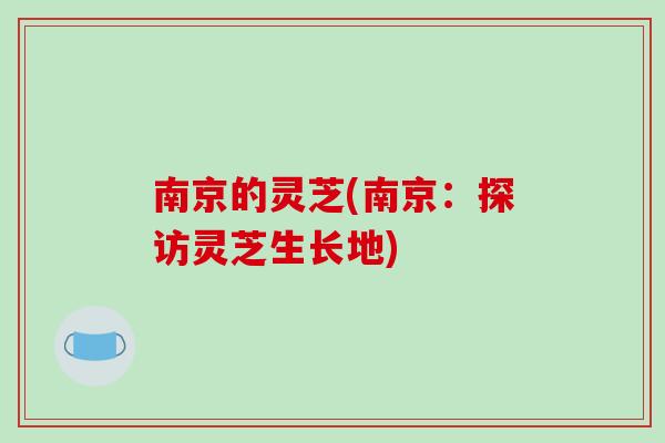 南京的灵芝(南京：探访灵芝生长地)