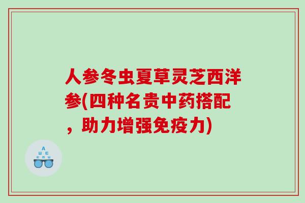 人参冬虫夏草灵芝西洋参(四种名贵搭配，助力增强免疫力)