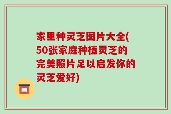 家里种灵芝图片大全(50张家庭种植灵芝的完美照片足以启发你的灵芝爱好)