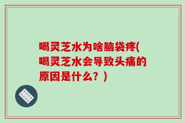 喝灵芝水为啥脑袋疼(喝灵芝水会导致头痛的原因是什么？)
