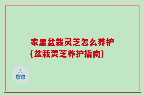 家里盆栽灵芝怎么养护(盆栽灵芝养护指南)