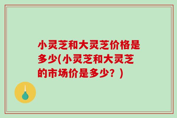 小灵芝和大灵芝价格是多少(小灵芝和大灵芝的市场价是多少？)