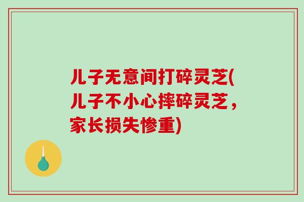 儿子无意间打碎灵芝(儿子不小心摔碎灵芝，家长损失惨重)