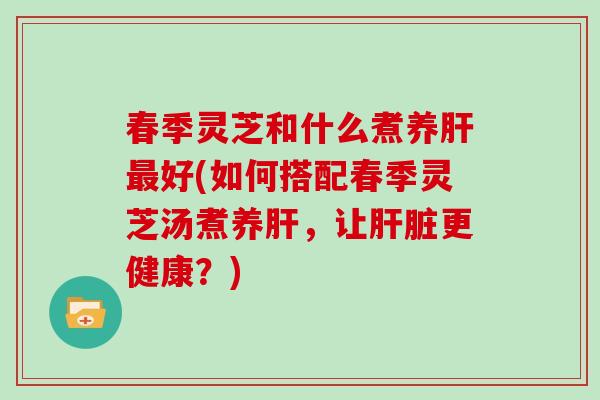 春季灵芝和什么煮养好(如何搭配春季灵芝汤煮养，让更健康？)