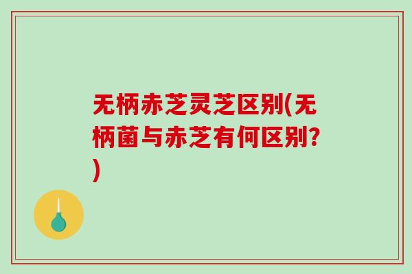 无柄赤芝灵芝区别(无柄菌与赤芝有何区别？)