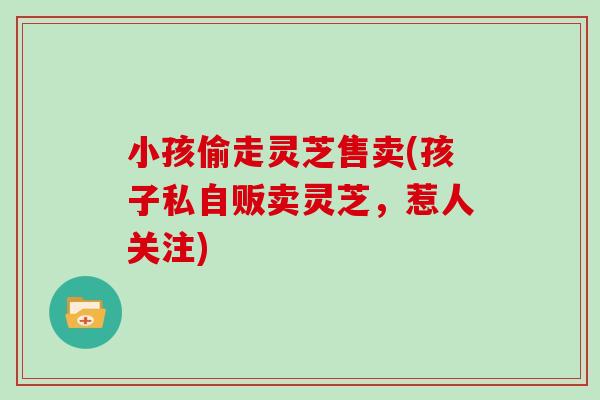 小孩偷走灵芝售卖(孩子私自贩卖灵芝，惹人关注)
