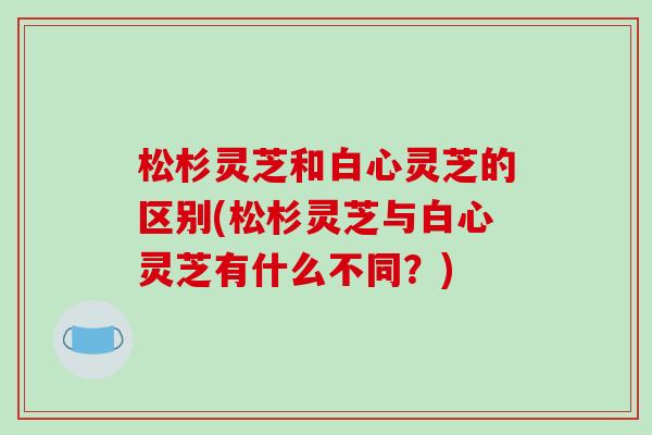 松杉灵芝和白心灵芝的区别(松杉灵芝与白心灵芝有什么不同？)