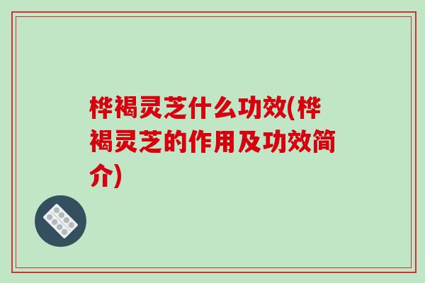 桦褐灵芝什么功效(桦褐灵芝的作用及功效简介)
