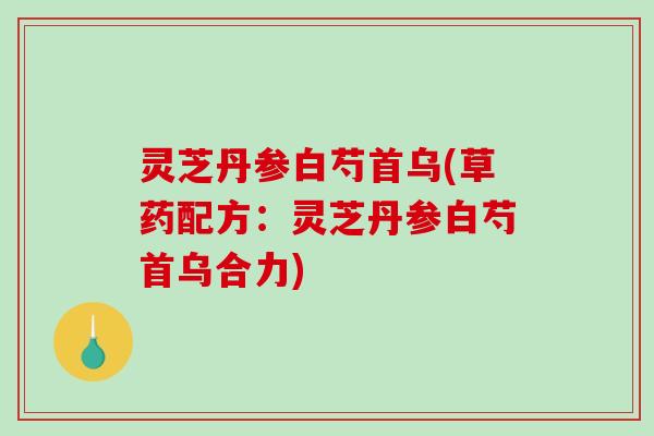 灵芝丹参白芍首乌(草药配方：灵芝丹参白芍首乌合力)