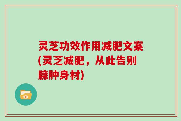 灵芝功效作用文案(灵芝，从此告别臃肿身材)