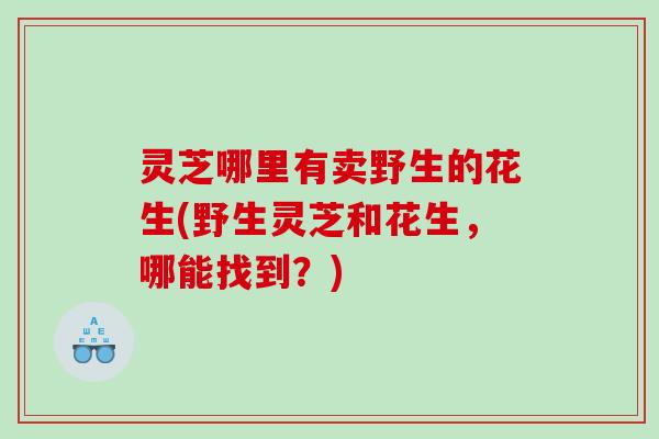 灵芝哪里有卖野生的花生(野生灵芝和花生，哪能找到？)