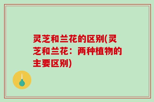 灵芝和兰花的区别(灵芝和兰花：两种植物的主要区别)