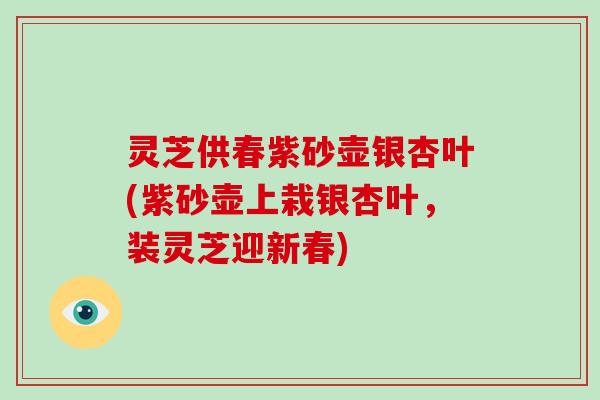 灵芝供春紫砂壶银杏叶(紫砂壶上栽银杏叶，装灵芝迎新春)