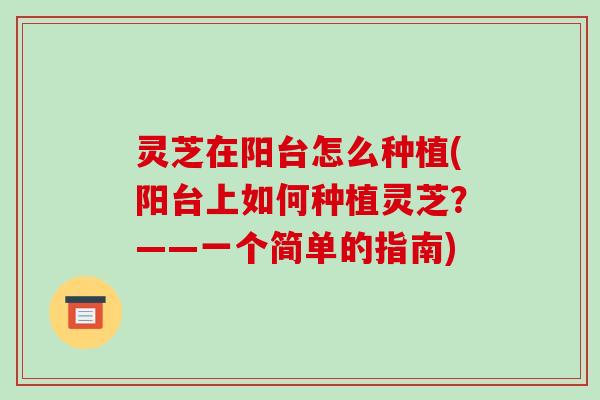 灵芝在阳台怎么种植(阳台上如何种植灵芝？——一个简单的指南)