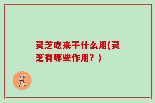 灵芝吃来干什么用(灵芝有哪些作用?) 灵芝吃来干什么用(灵芝有哪些作用?)