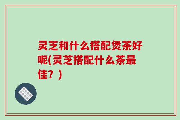 灵芝和什么搭配煲茶好呢(灵芝搭配什么茶佳？)