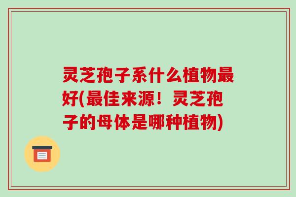 灵芝孢子系什么植物好(佳来源！灵芝孢子的母体是哪种植物)