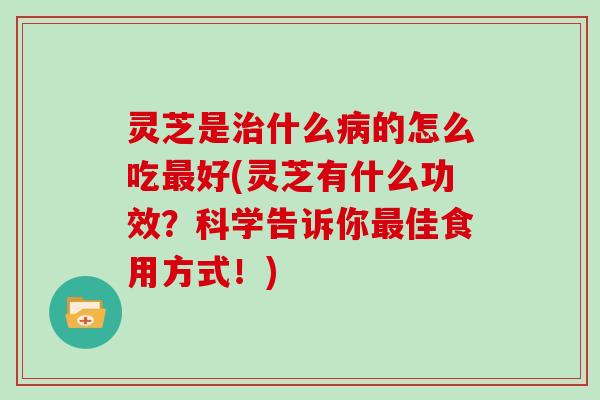 灵芝是什么的怎么吃好(灵芝有什么功效？科学告诉你佳食用方式！)