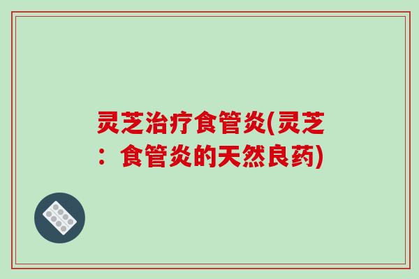 灵芝食管炎(灵芝：食管炎的天然良药)