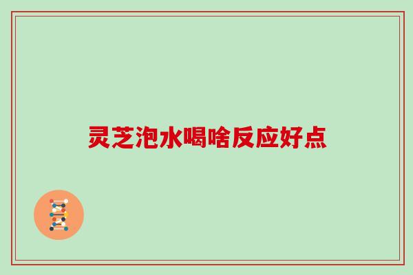 灵芝泡水喝啥反应好点