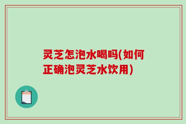 灵芝怎泡水喝吗(如何正确泡灵芝水饮用)