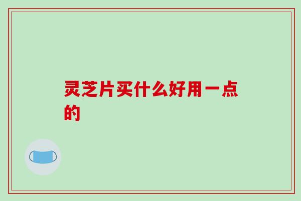 灵芝片买什么好用一点的