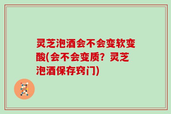 灵芝泡酒会不会变软变酸(会不会变质？灵芝泡酒保存窍门)