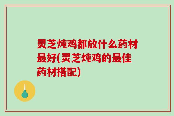 灵芝炖鸡都放什么药材最好(灵芝炖鸡的最佳药材搭配)