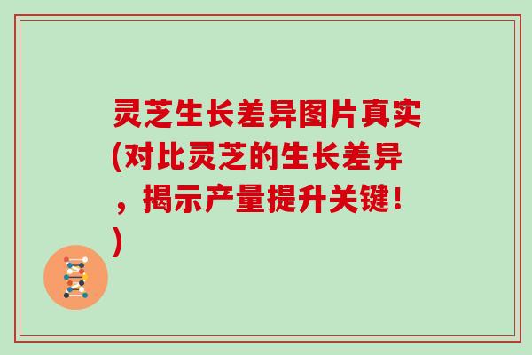 灵芝生长差异图片真实(对比灵芝的生长差异，揭示产量提升关键！)