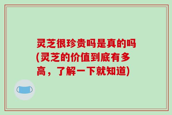 灵芝很珍贵吗是真的吗(灵芝的价值到底有多高，了解一下就知道)