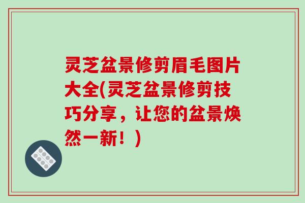 灵芝盆景修剪眉毛图片大全(灵芝盆景修剪技巧分享，让您的盆景焕然一新！)