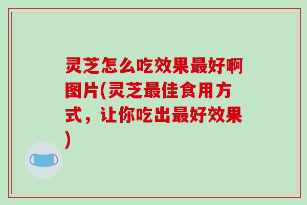 灵芝怎么吃效果好啊图片(灵芝佳食用方式，让你吃出好效果)