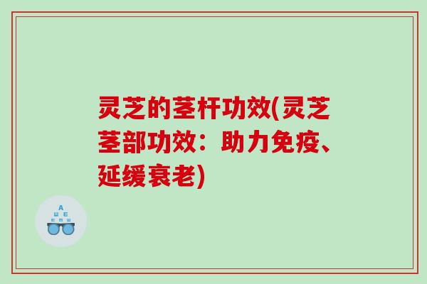 灵芝的茎杆功效(灵芝茎部功效：助力免疫、延缓)