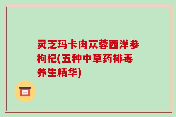 灵芝玛卡肉苁蓉西洋参枸杞(五种中草药排毒养生精华)