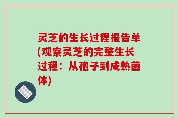 灵芝的生长过程报告单(观察灵芝的完整生长过程：从孢子到成熟菌体)